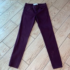 Garage Burgundy High Waisted Jegging 98 Percent Cotton 2 Percent Spandex Size 03